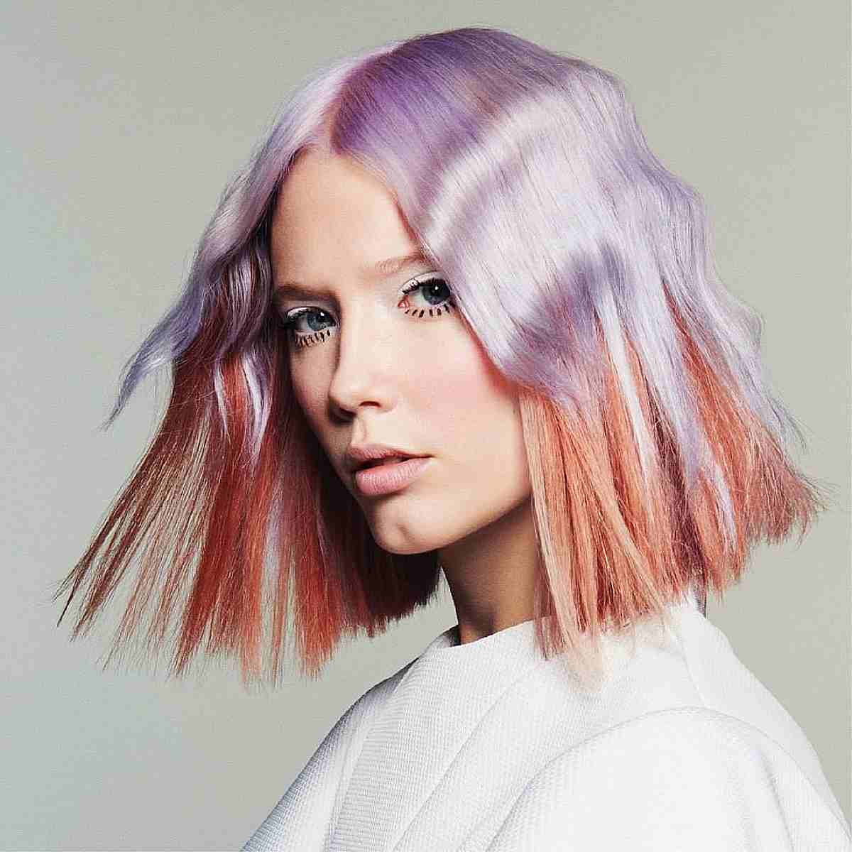 vibrant and fierce pink pastel blunt cut