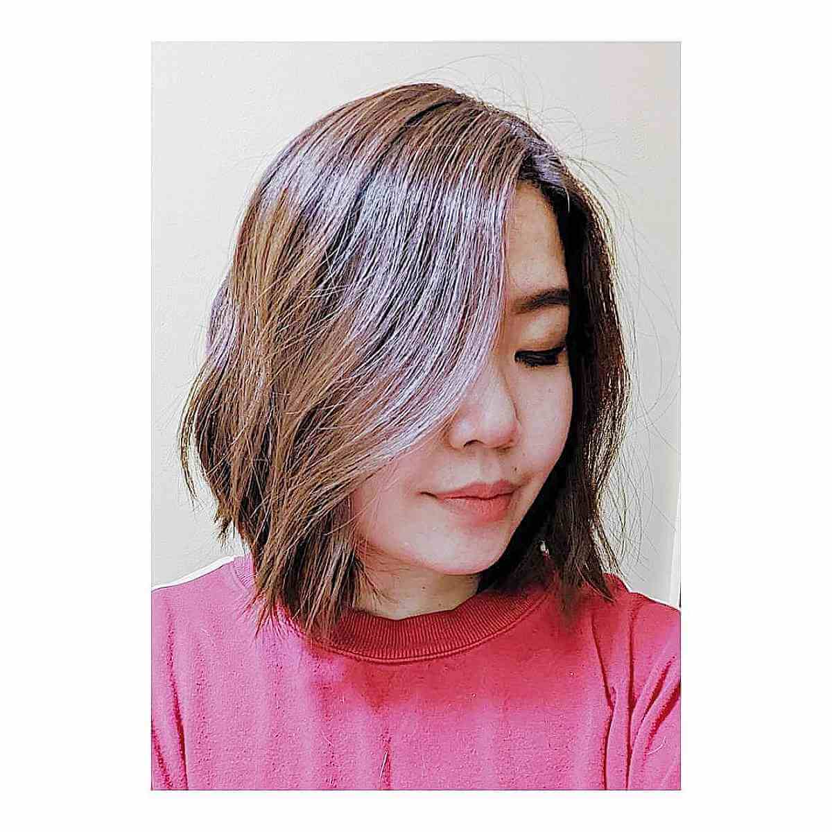 wash and go angled bob with a side part