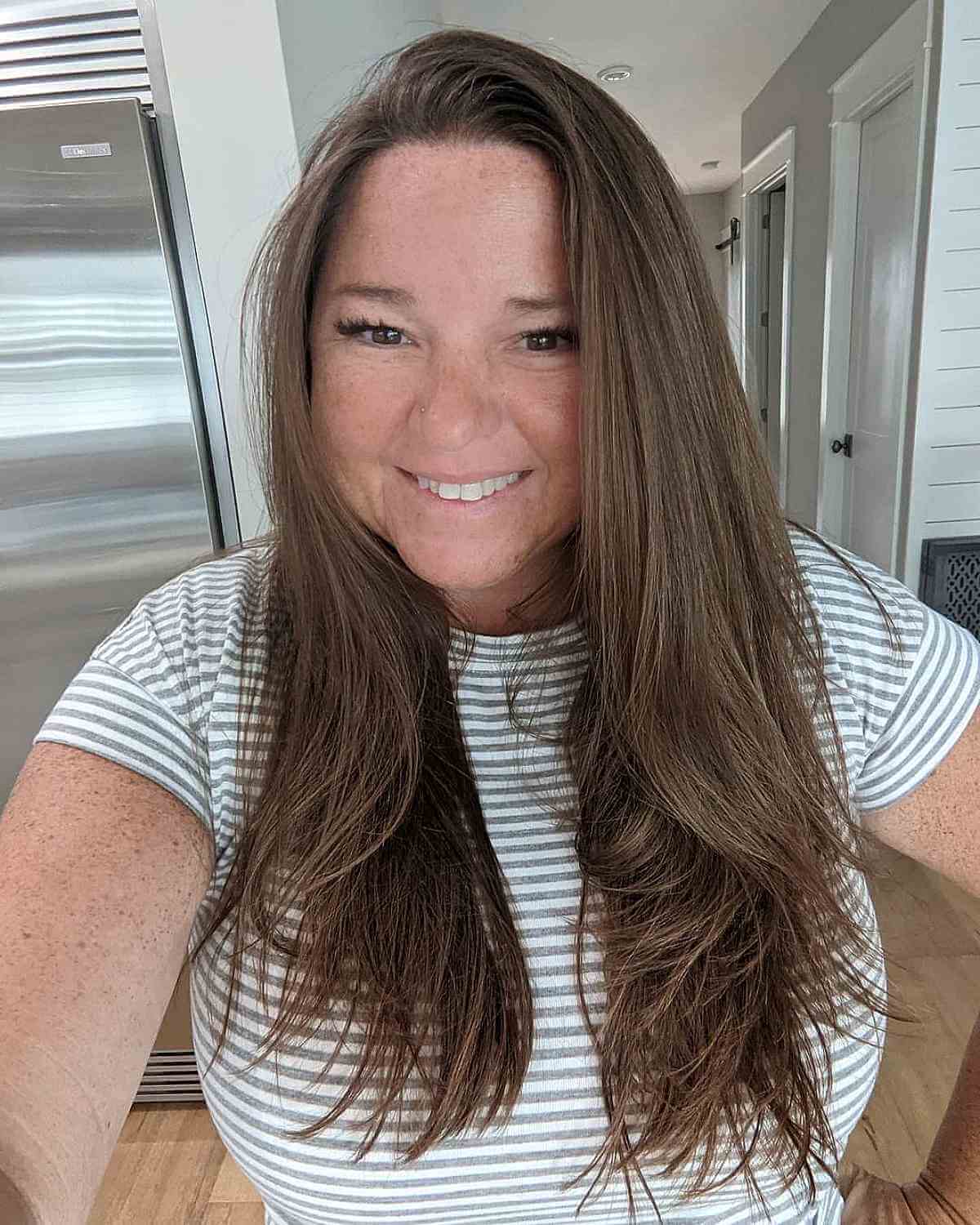 wash and go easy styling long hair for round faces