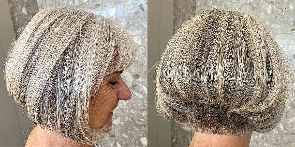 wedged bob with an undercut for 60 year old women
