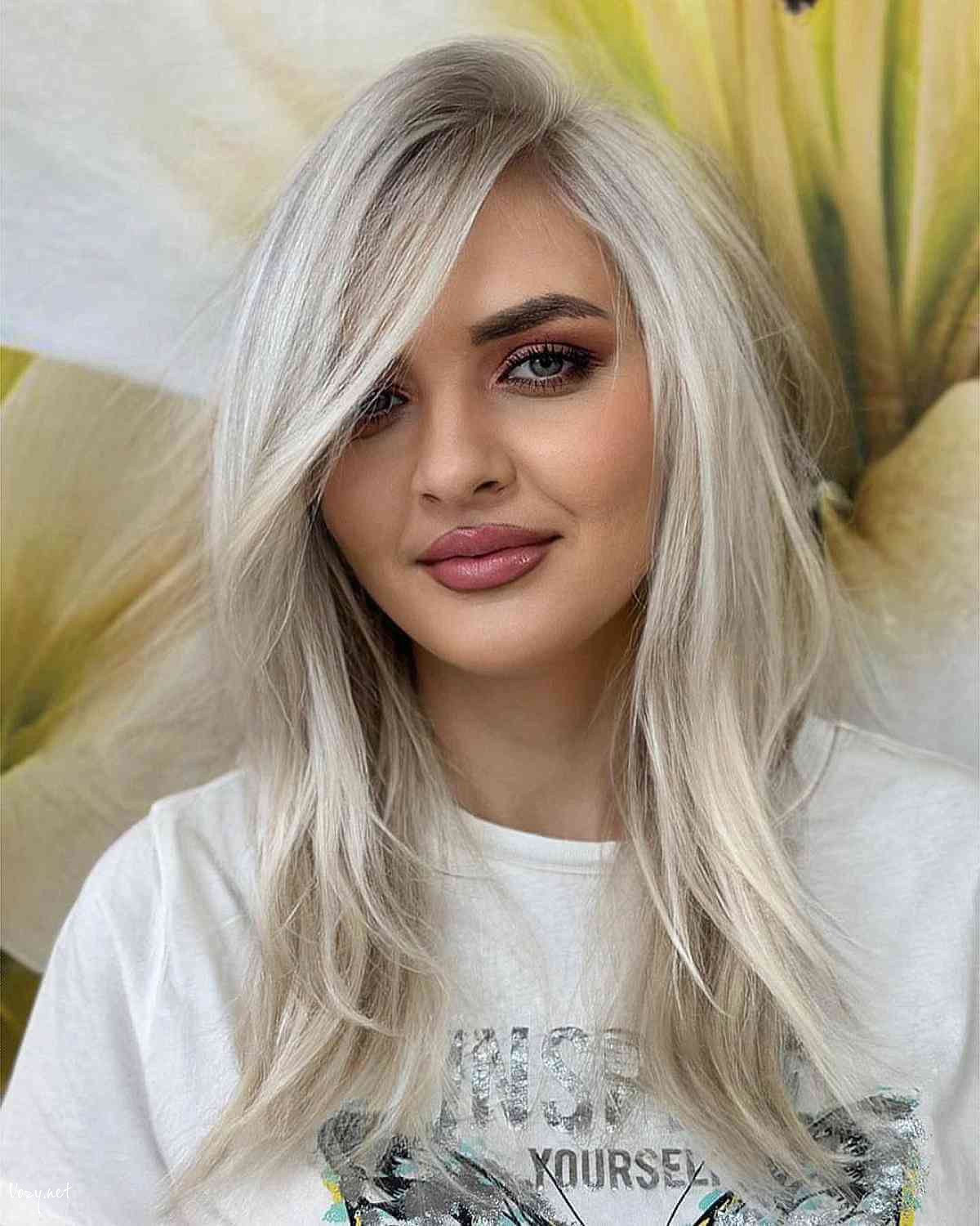 white blonde straight style for fine haired women 1