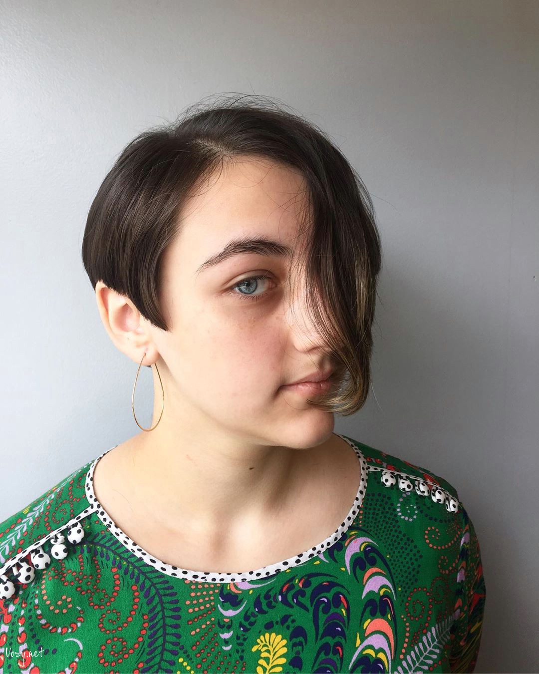 with a long side part