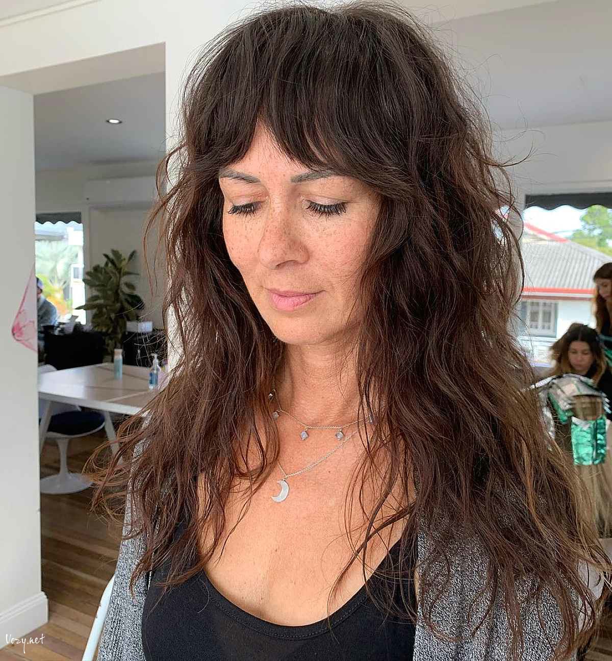 wolf cut with layers for women over 50