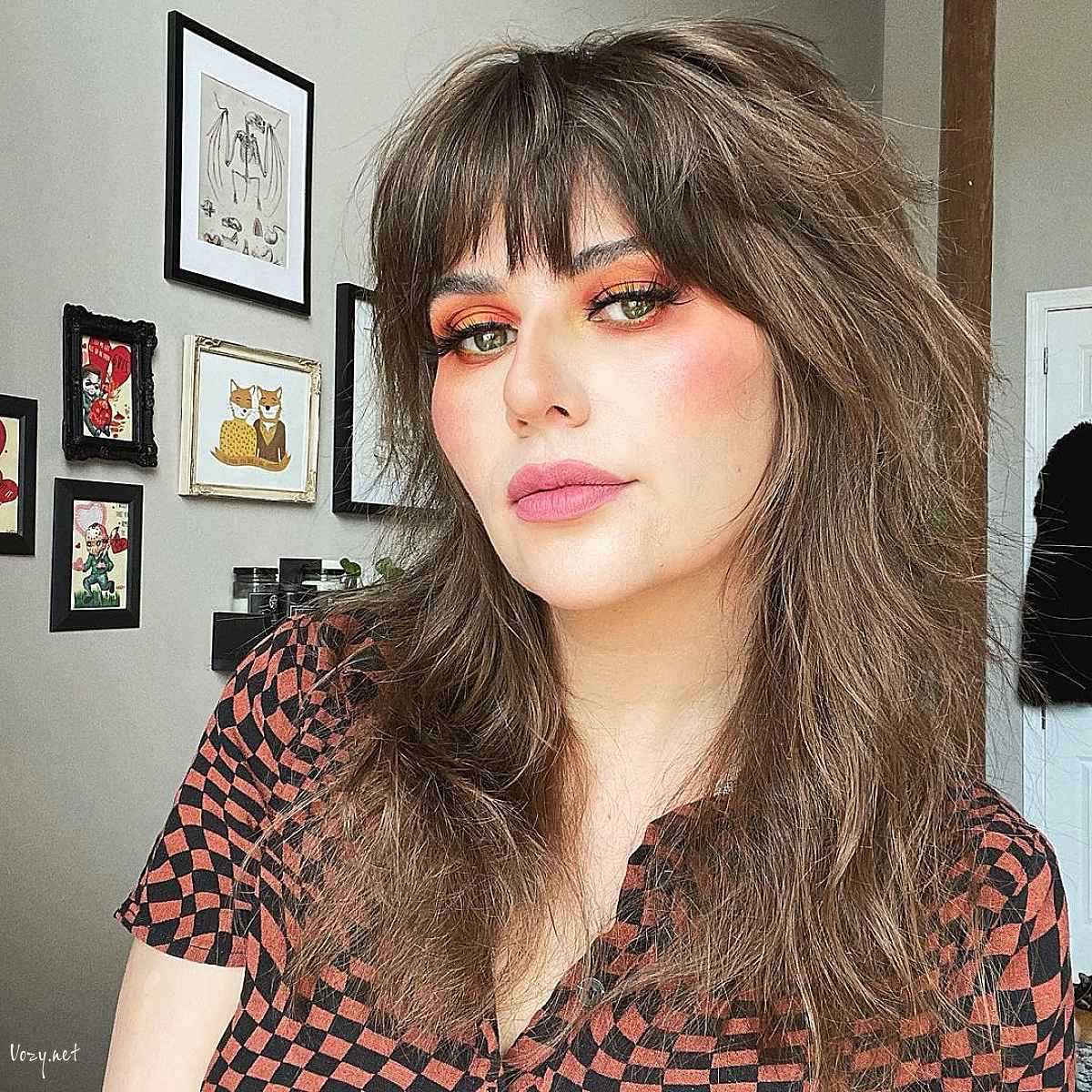 wolf cut with wispy ends
