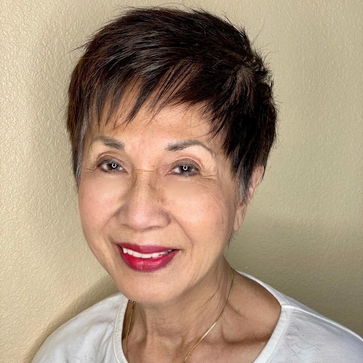 youthful looking pixie cut for short thin hair