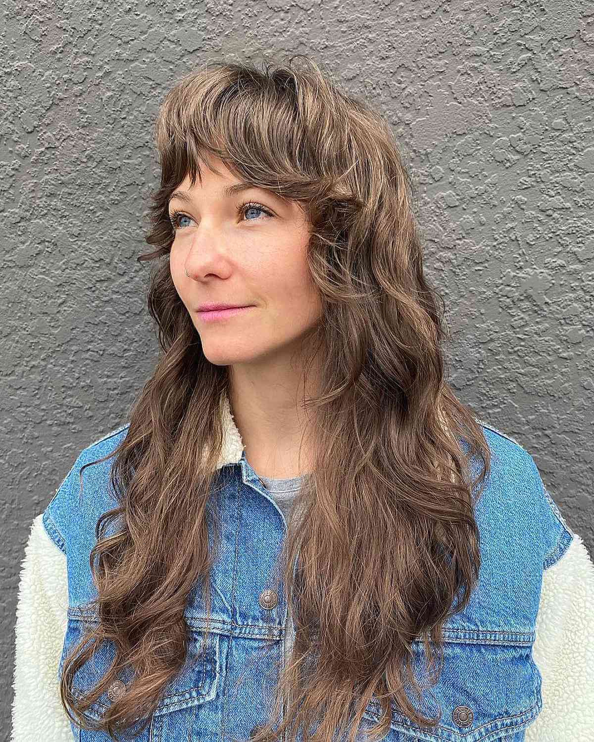 70s long shag with soft waves for ladies 40 and over