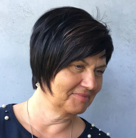 Asymmetrical Pixie Cut with Babylights