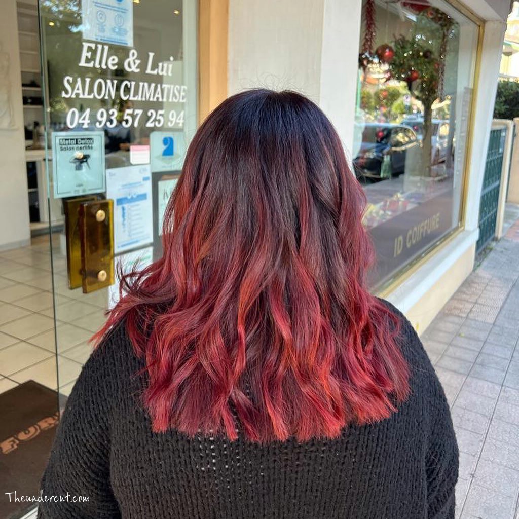 Bright Red French Girl Wave Hair