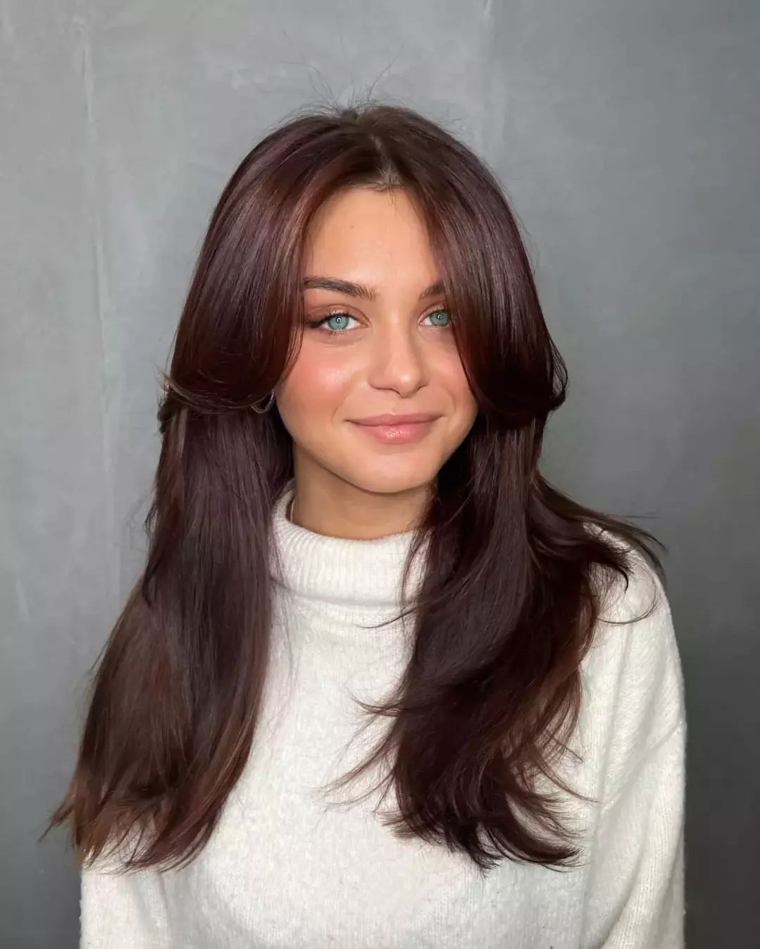 Cherry Brunette Hair With Layers