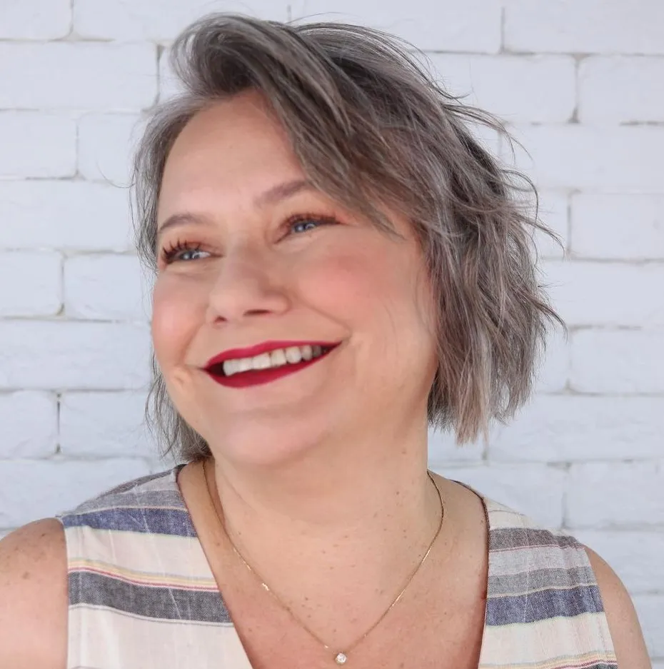 Chin Length Textured Bob for Thin Hair