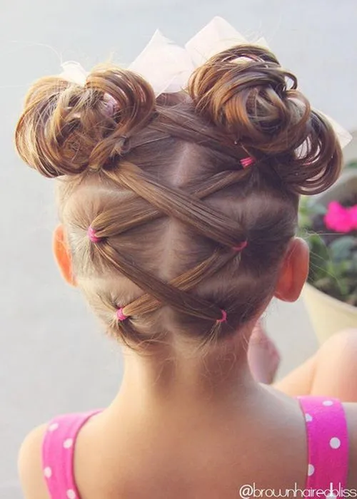 Criss Crossing Pigtails and Lacy Buns