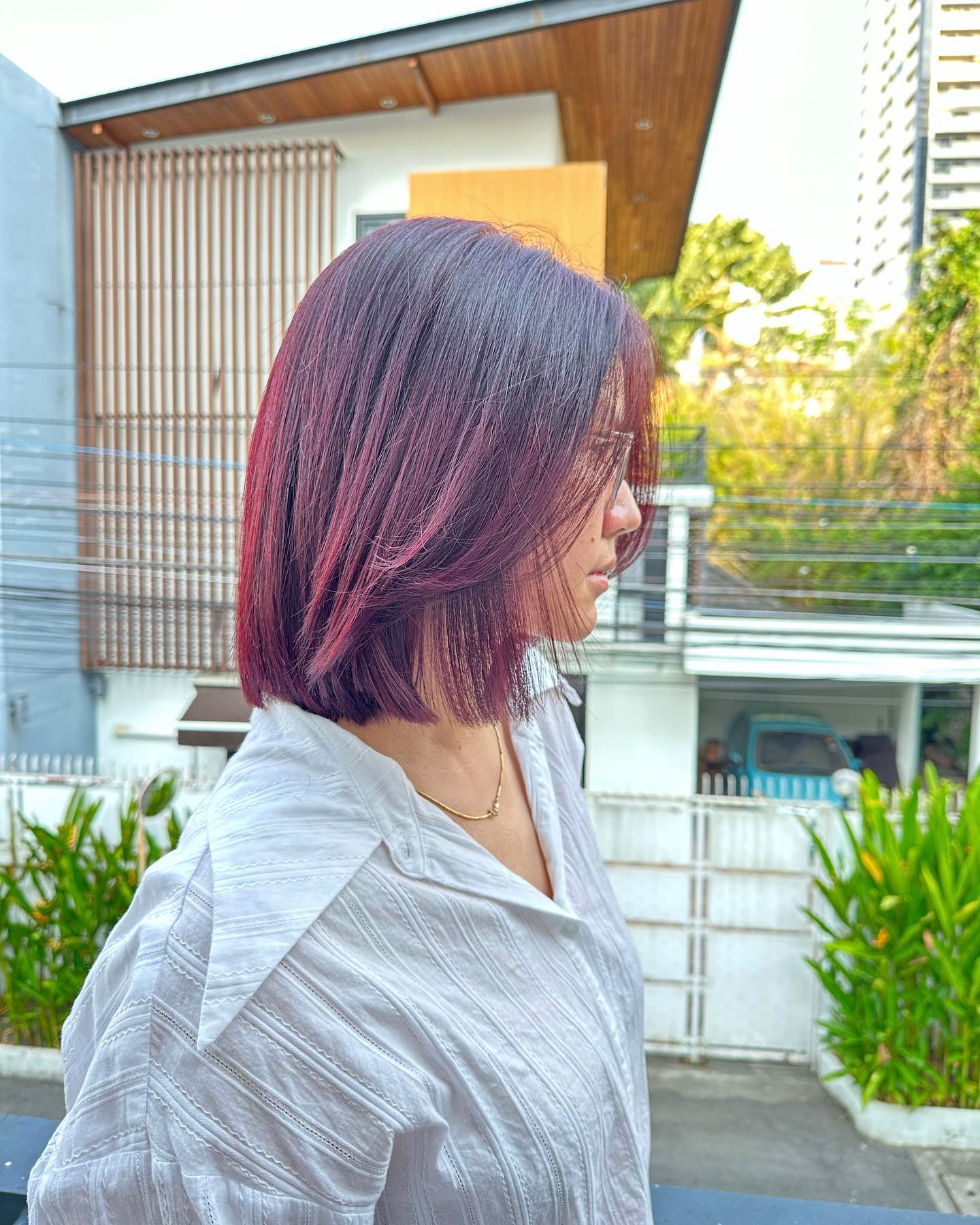Cute Bob Cherry Brunette Haircut