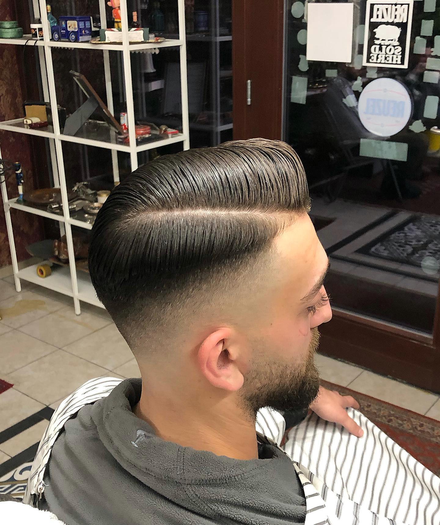 Dark Brown Pompadour Hair