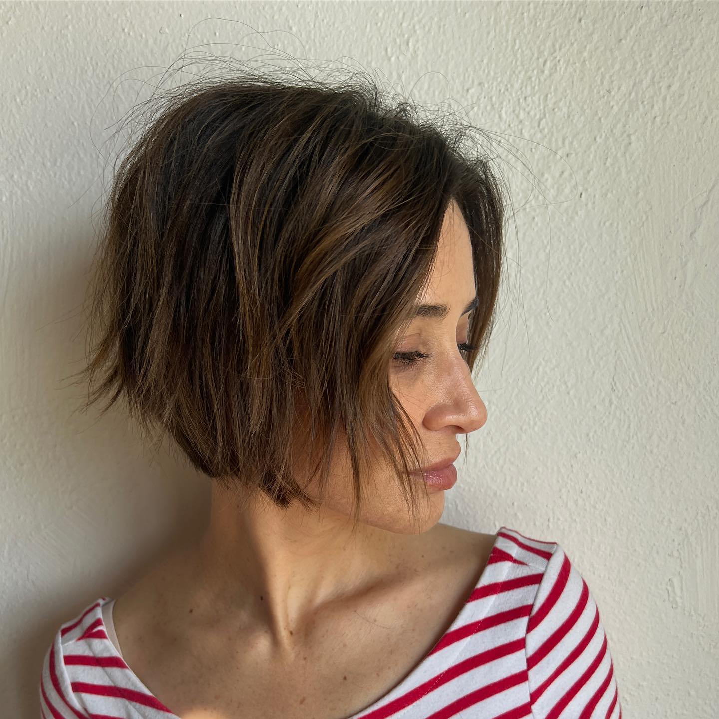 Dark Brown Textured Bob