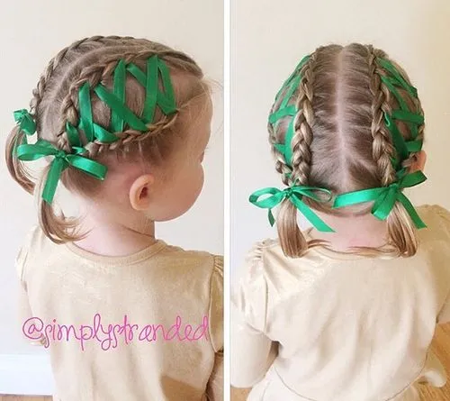 Four Braids with Ribbon Lacing