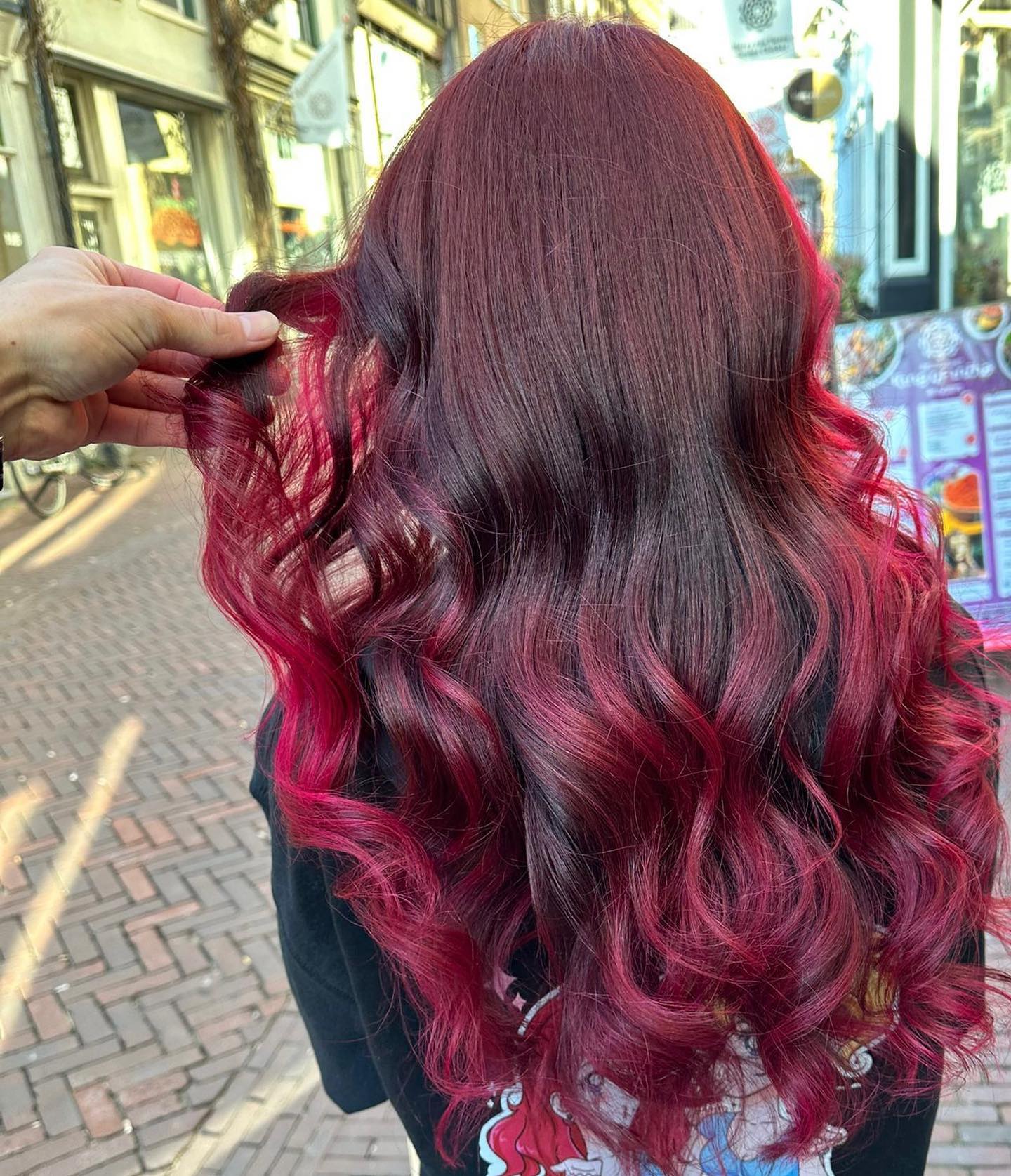 Hot Fiery Cherry Brunette Hair
