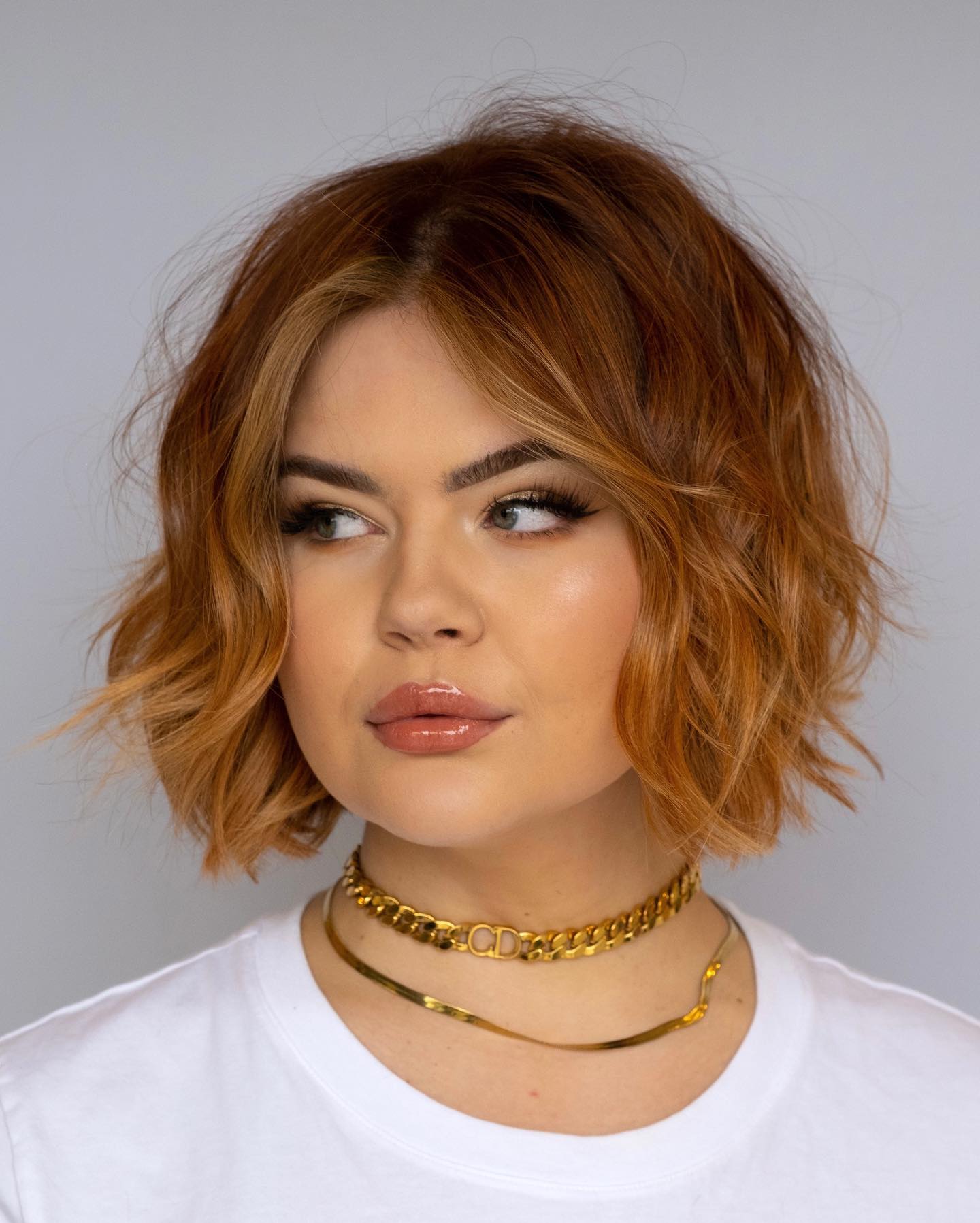 Hot Orange Textured Bob