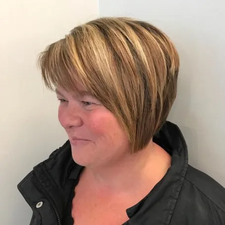 Inverted Bob with Chunky Highlights