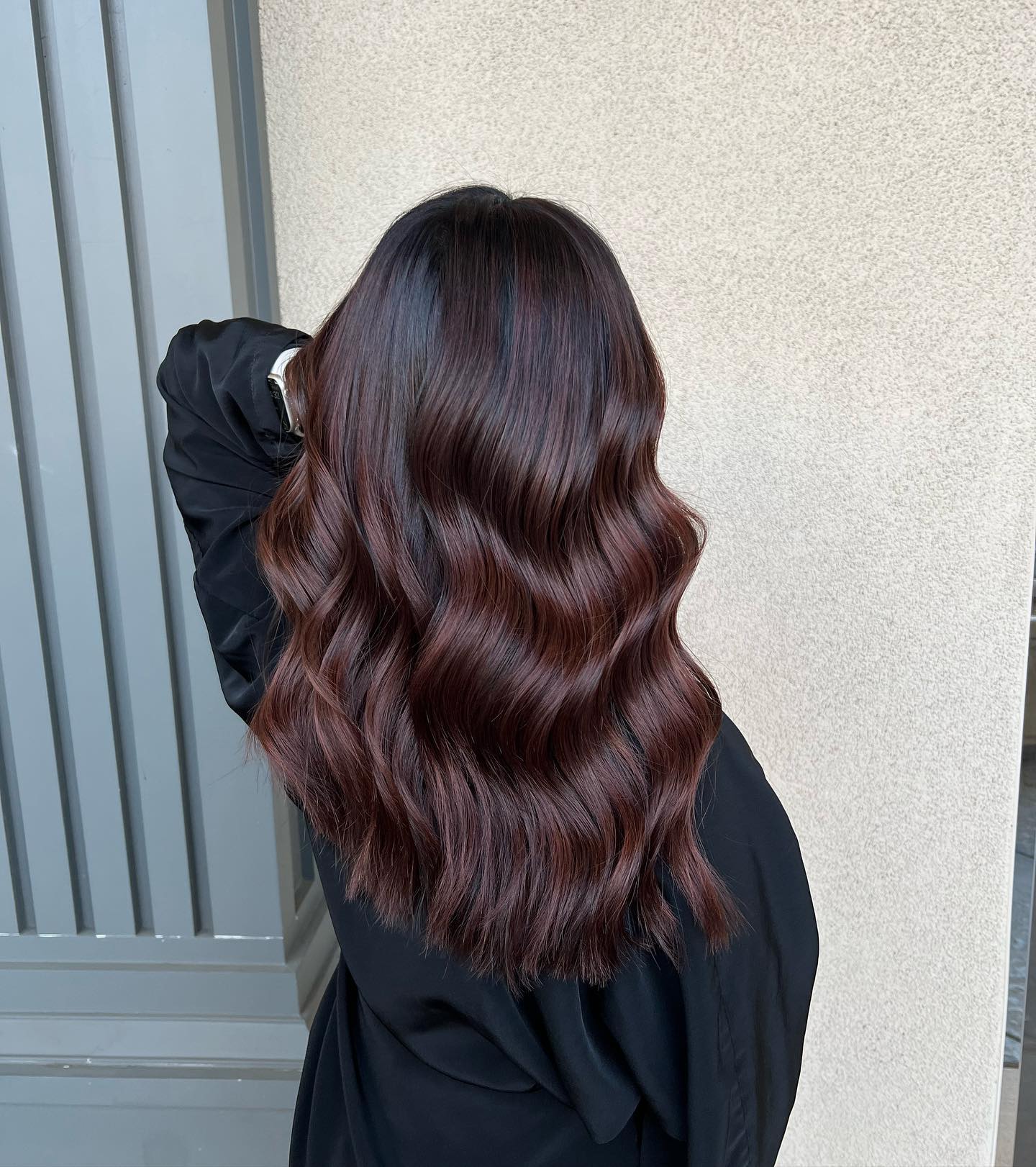 Long Glossy Cherry Brunette Hair