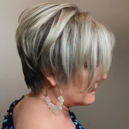 Long Layered Ash Blonde Pixie