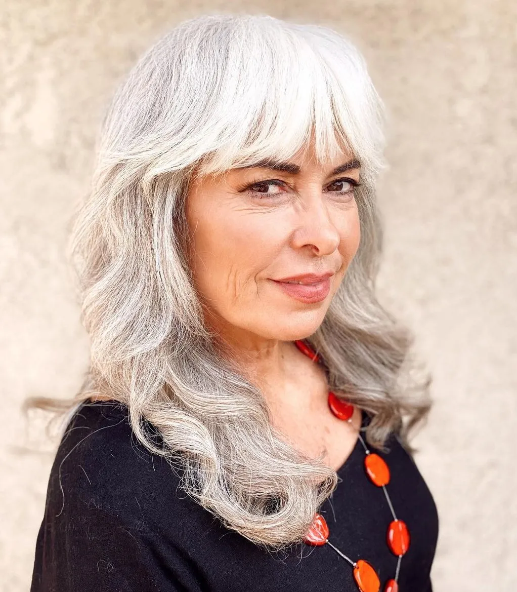 Long White Wavy Hair