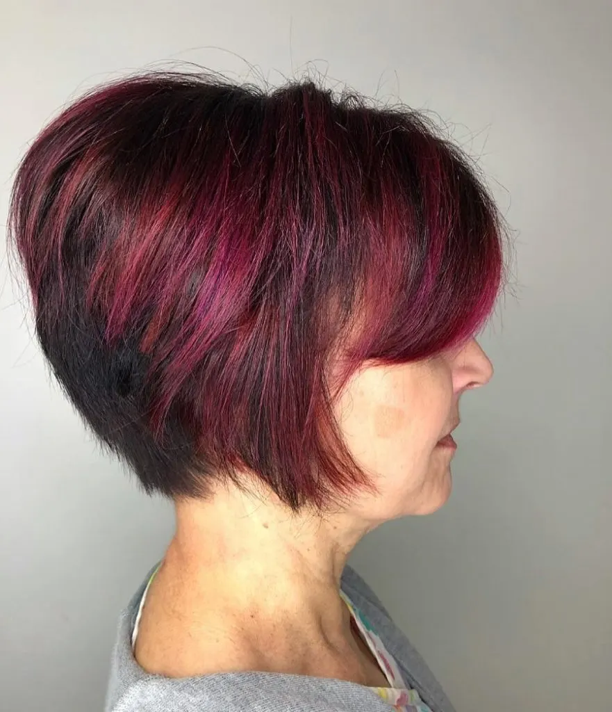 Magenta Wedge Hair
