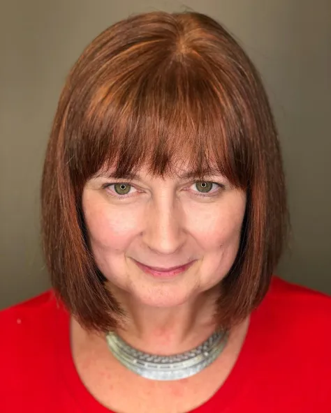 Neck Length Bob with Bangs