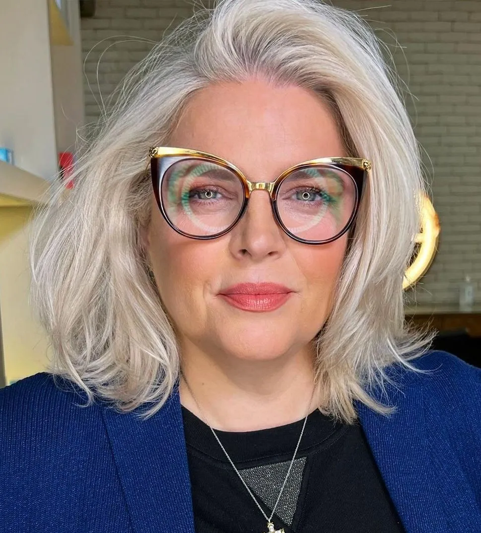 Pearl Blonde Bob for Older Women