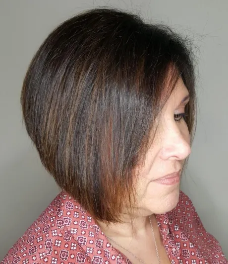 Short Angled Bob with Balayage Highlights