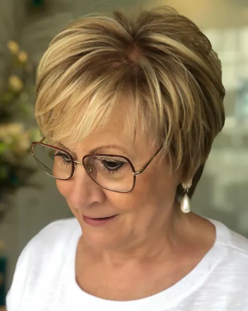 Short Layered Haircut with Highlights