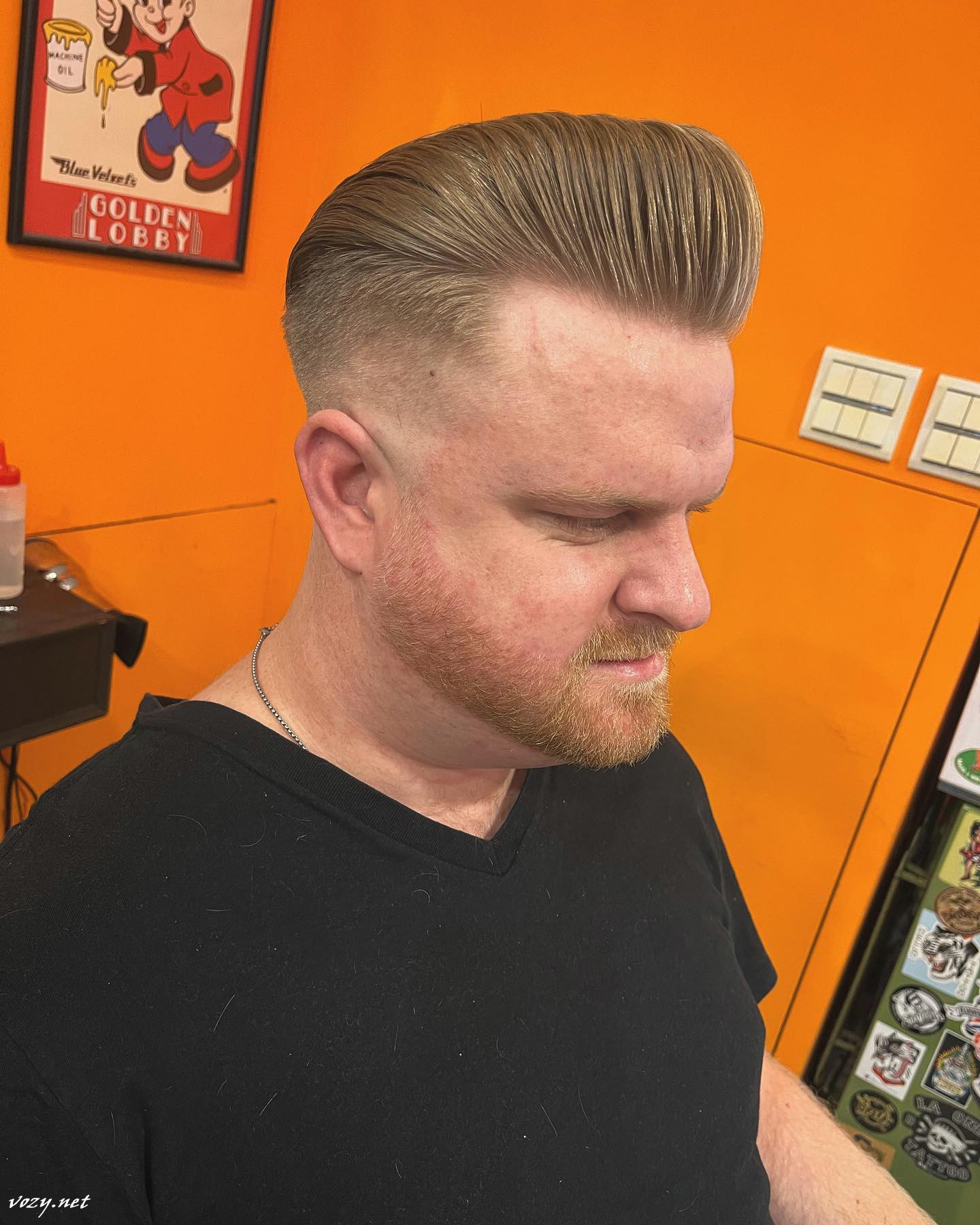 Voluminous Blonde Pompadour Hair