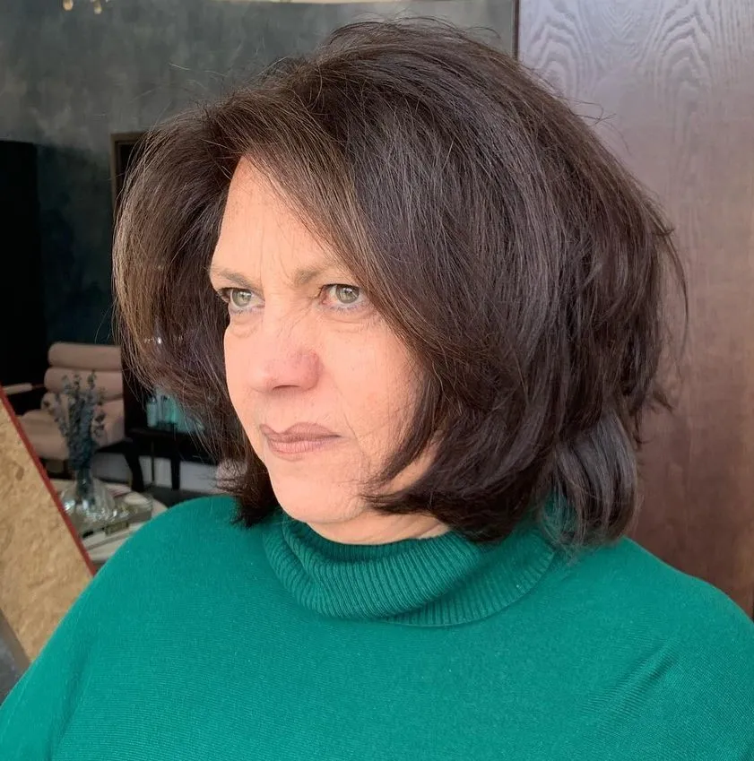 Voluminous Feminine Hairstyle for Older Women