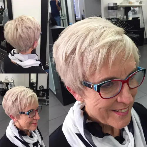 Voluminous Tapered Sliced Blonde Pixie