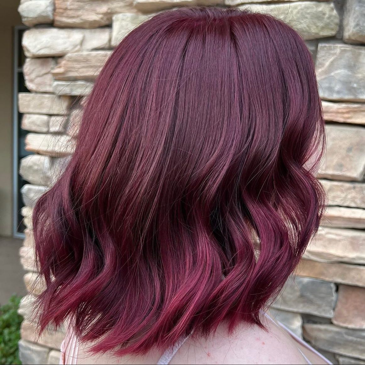 Wavy Bob Cherry Brunette Hair