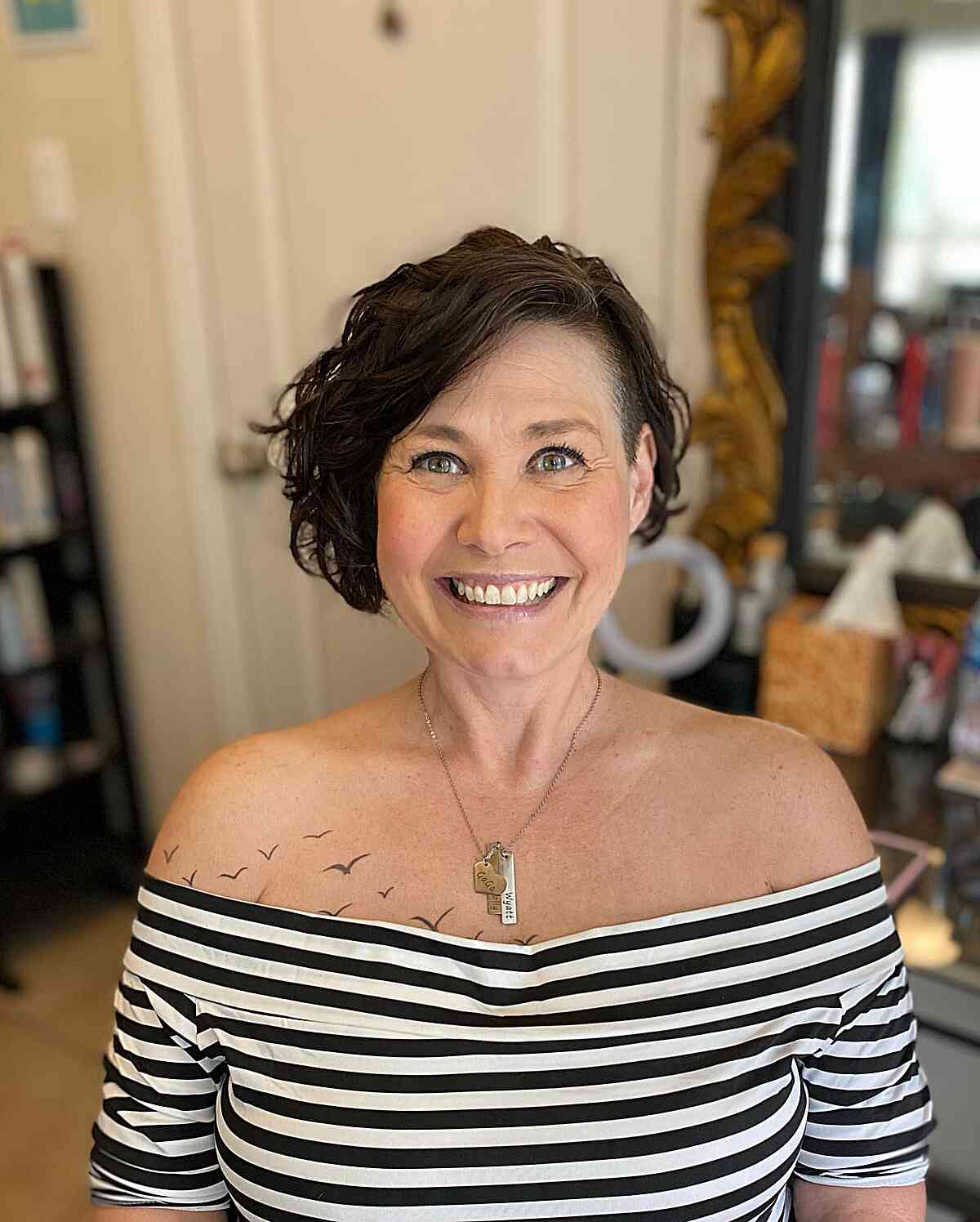 asymmetric short bob with a side part