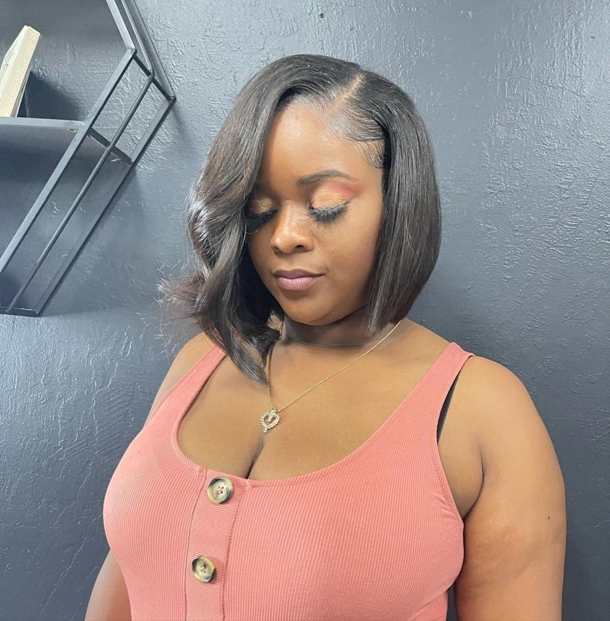 asymmetrical haircut with jagged ends for african american women
