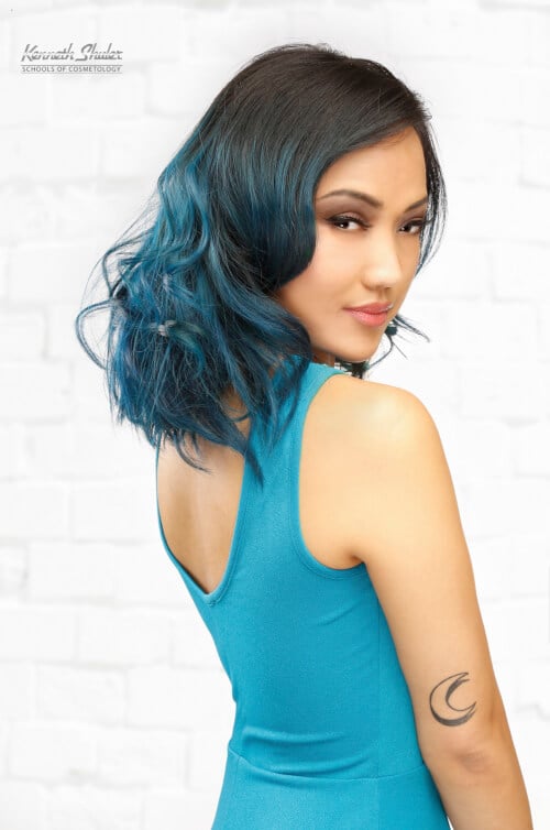 blue highlights