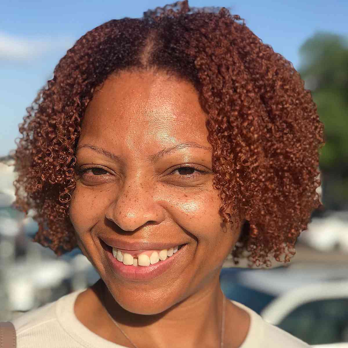 cheek length bob cut for black woman over 40