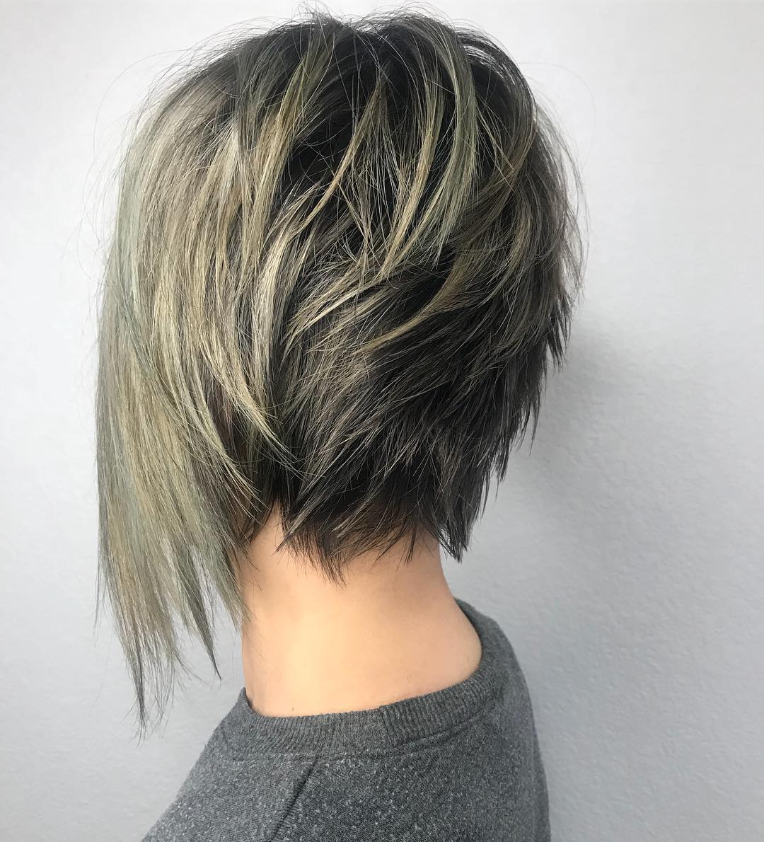 choppy and angled short a line bob for fine hair
