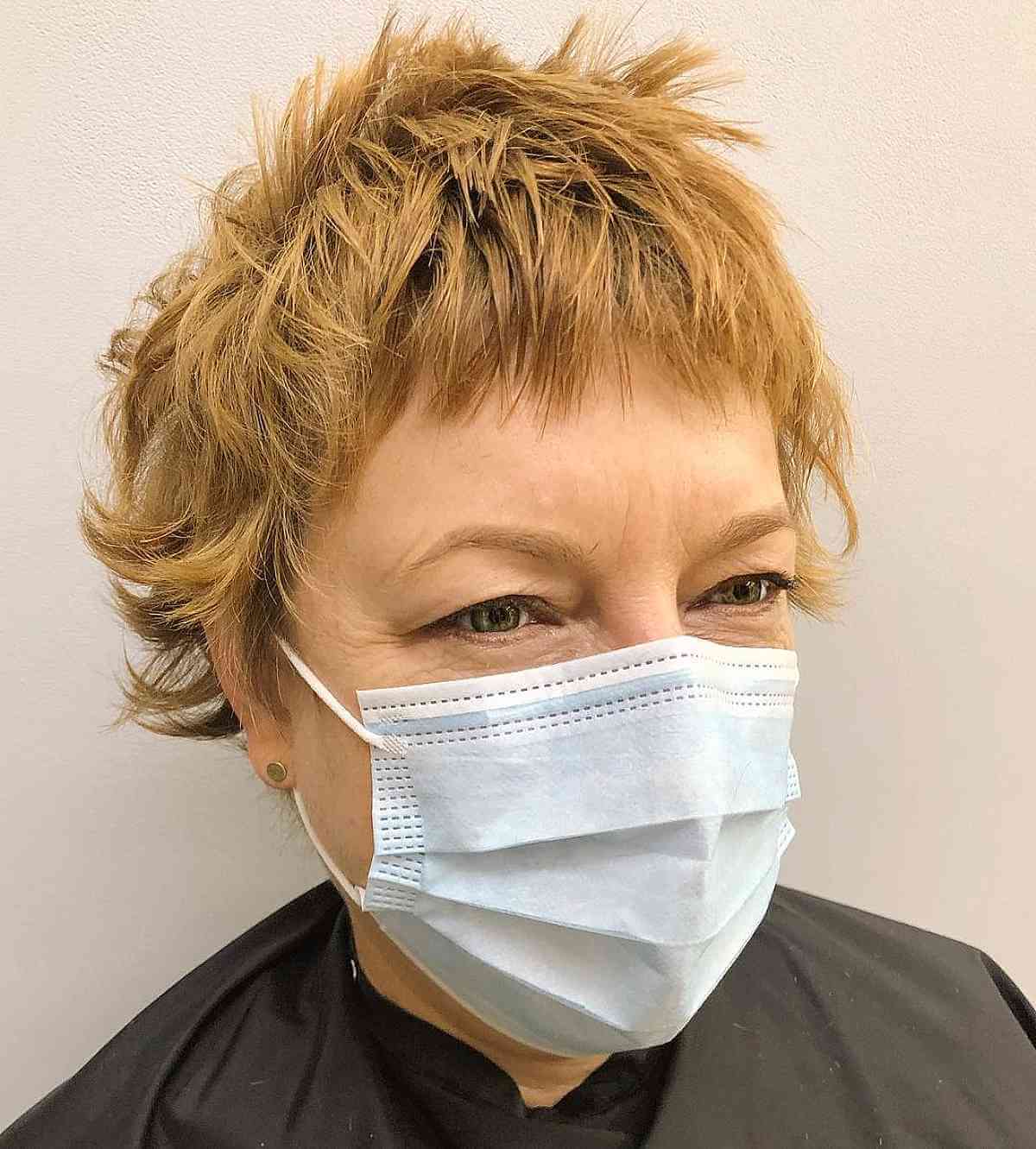 choppy pixie shag cut for old ladies