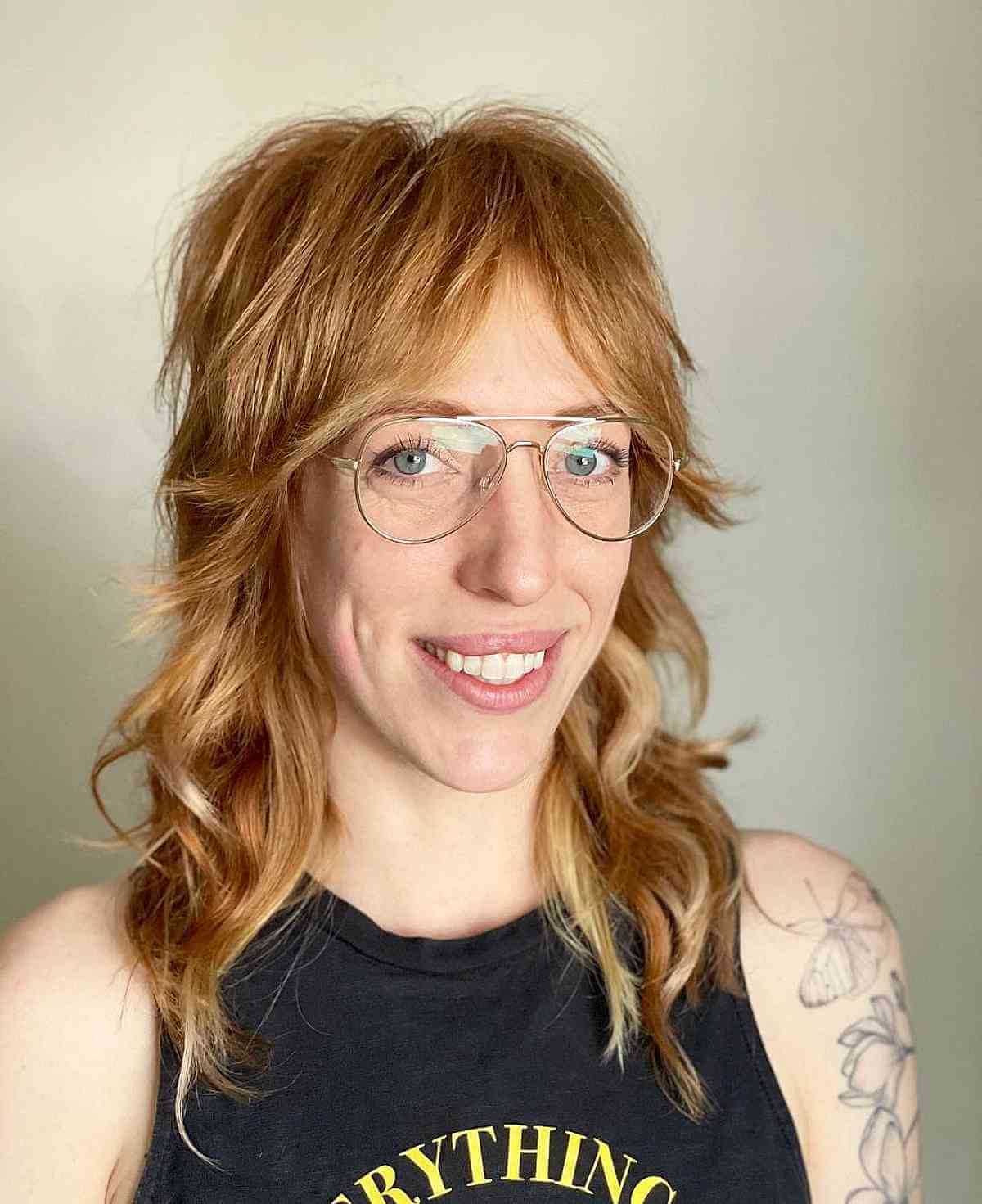 choppy shag with curtain bangs for 40 year olds