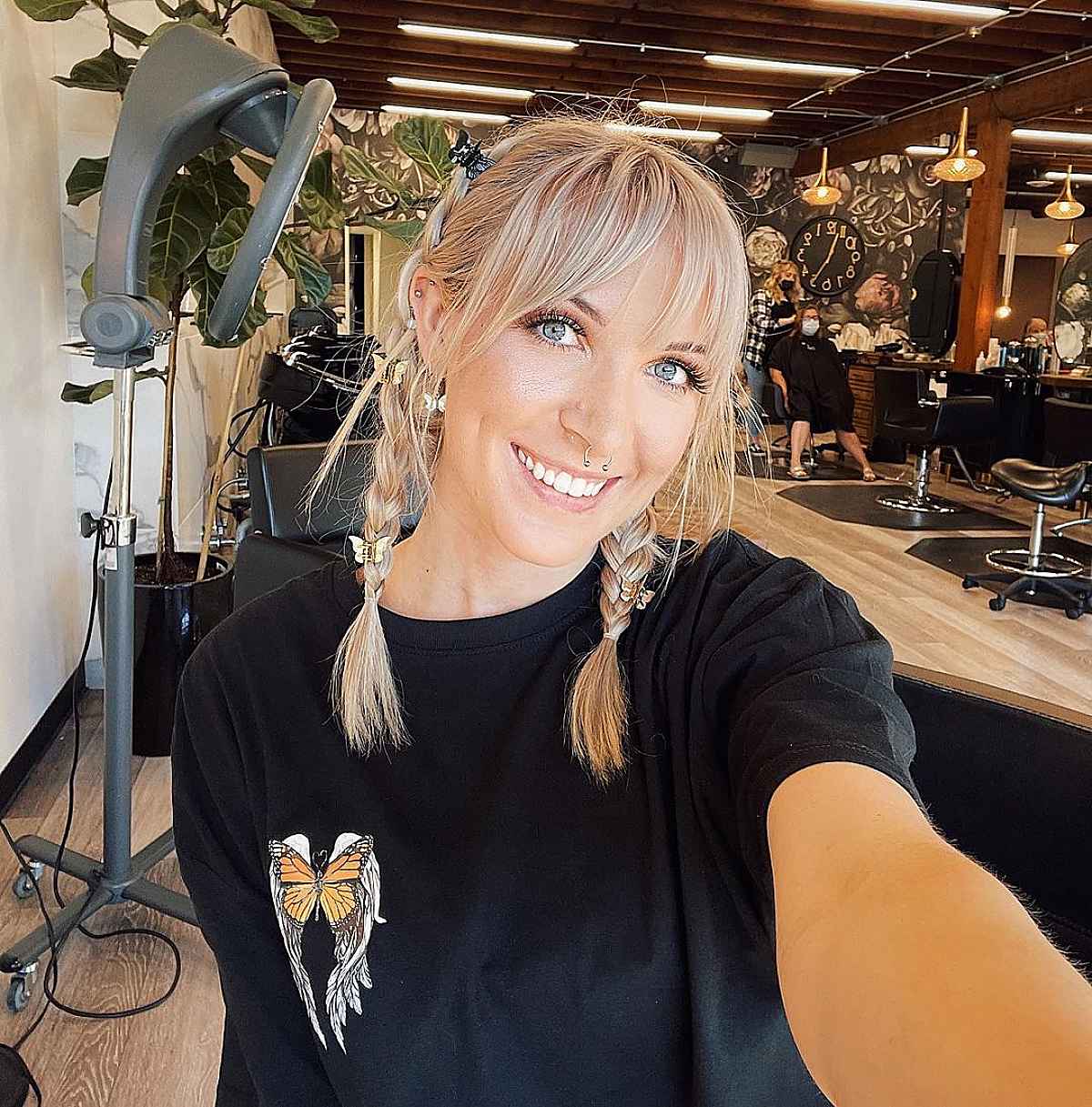 french braid with wispy bangs