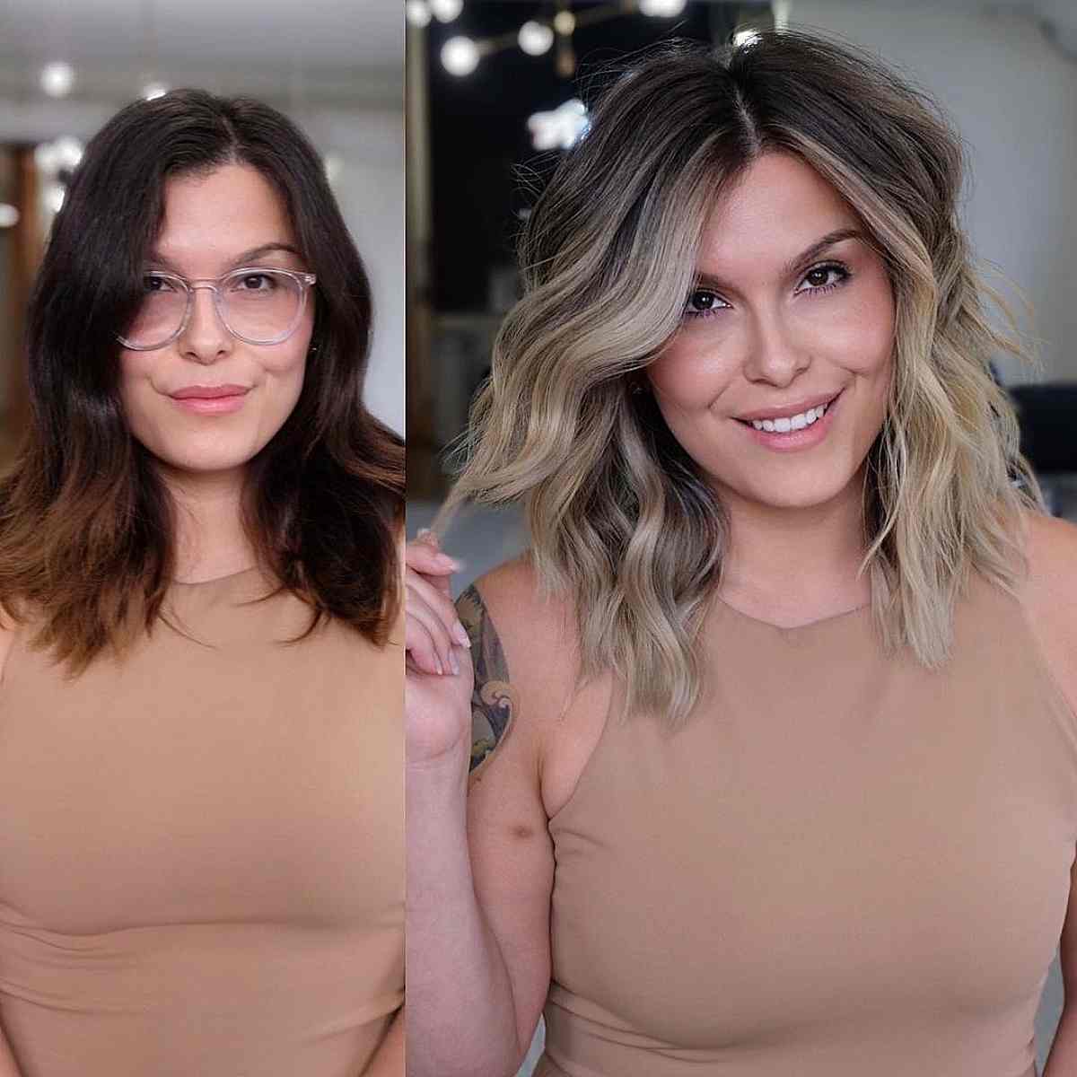 gorgeous ombre on medium length hair for 40 year olds