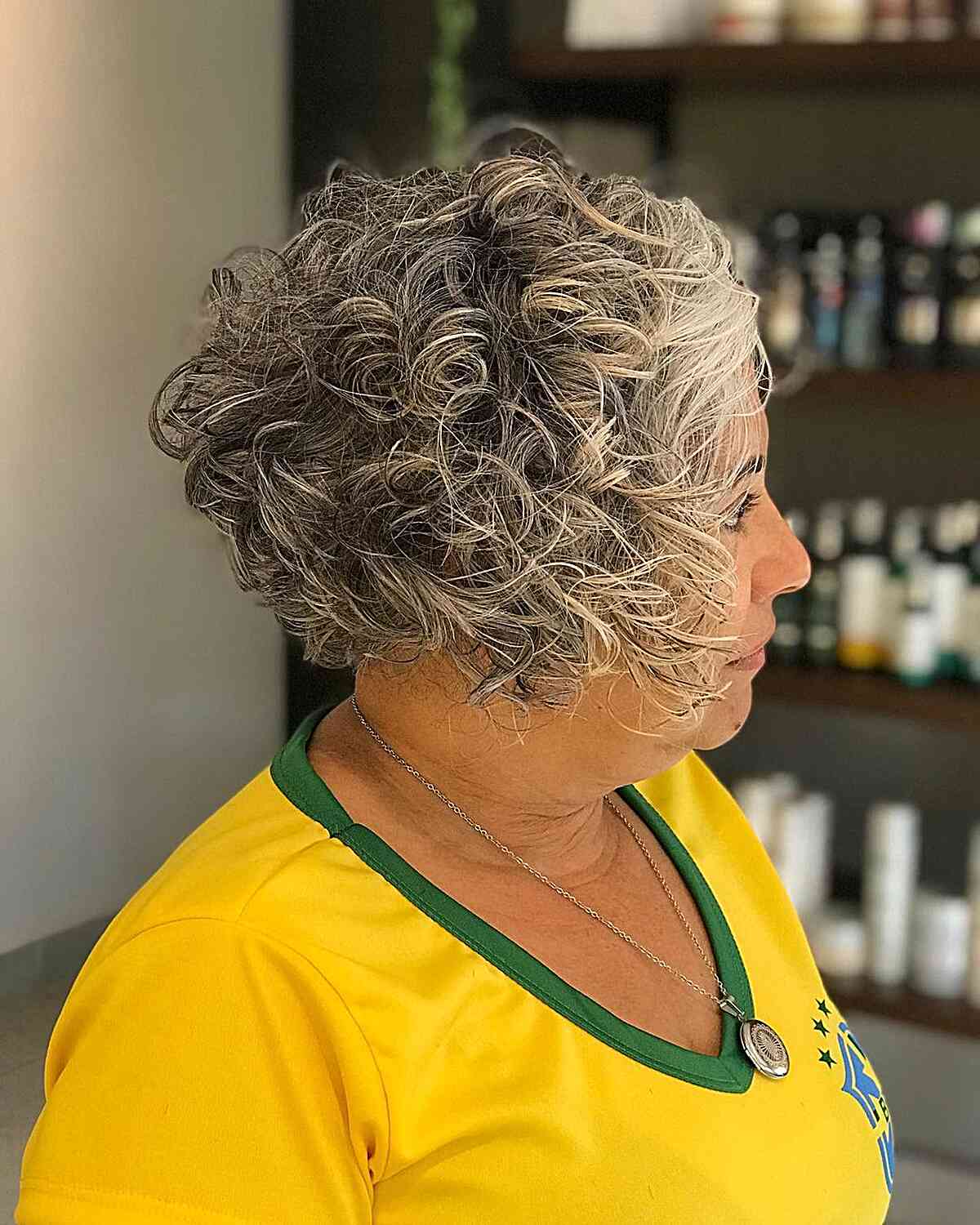 jaw length curly wedge cut for 60 year olds