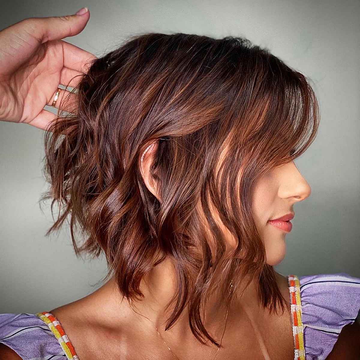 layered a line bob for short hair