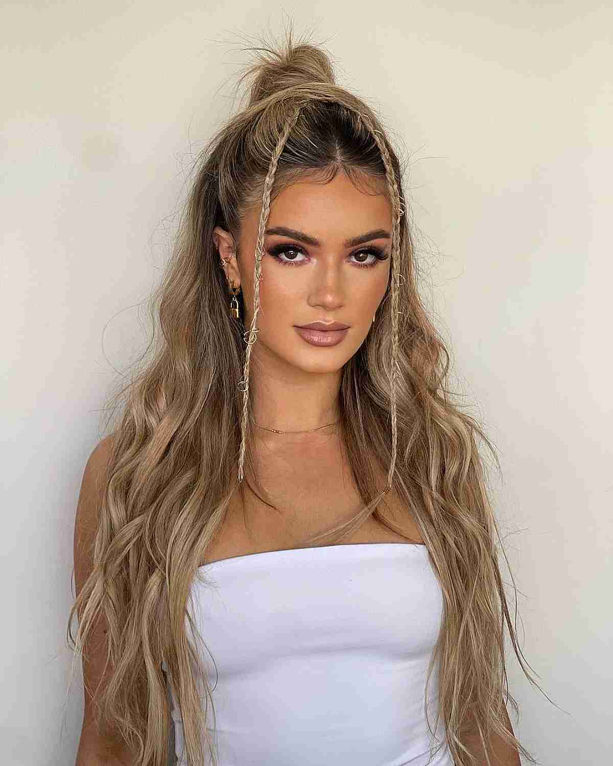 long blonde boho festival hair