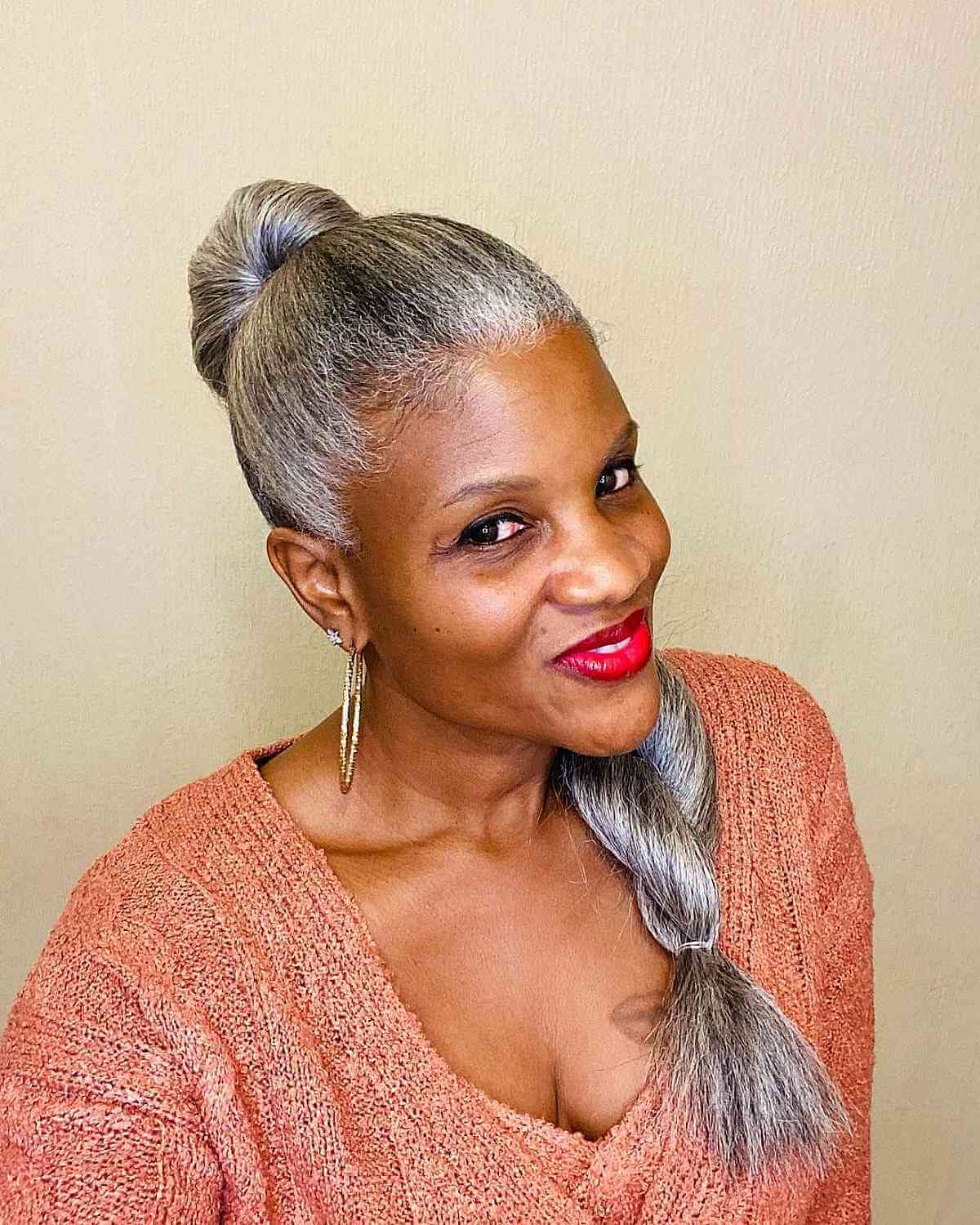 long ponytail hairstyles for woman over 50