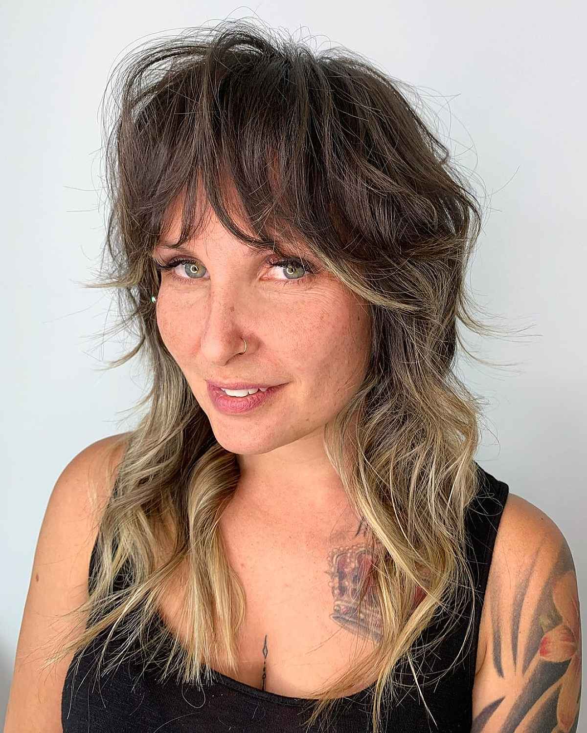 low maintenance shag for women over 30 with wavy hair