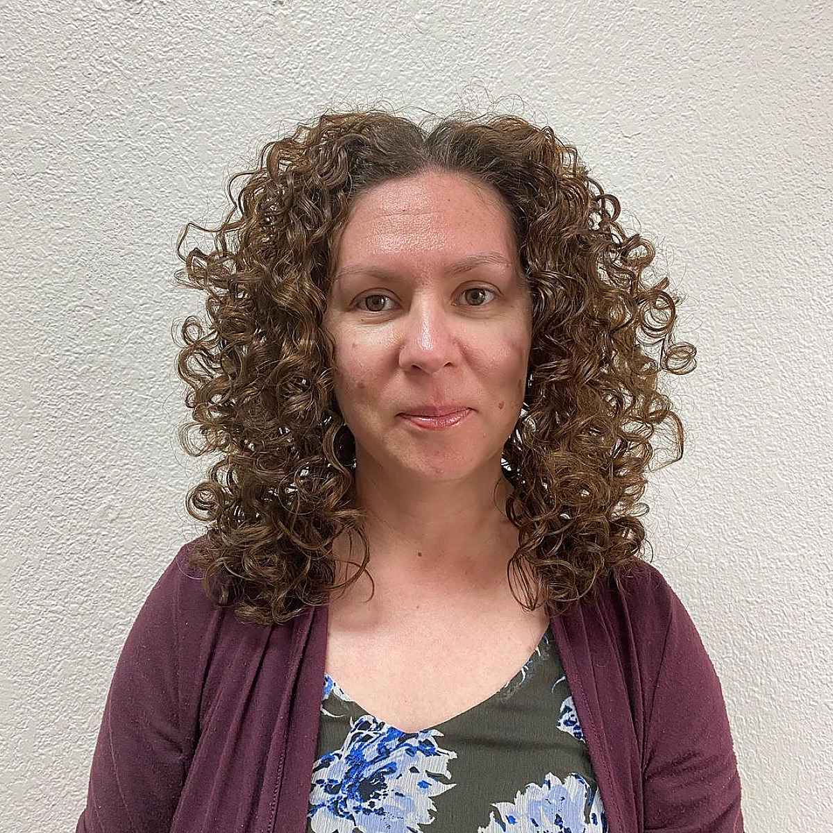 medium brown curly hair
