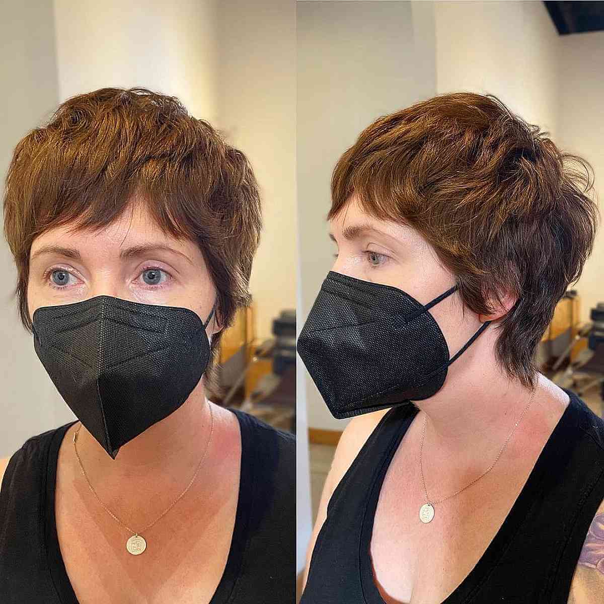 pixie cut with razored layers for fine hair for an older lady